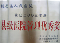 荣获2003年县级医院管理优秀奖